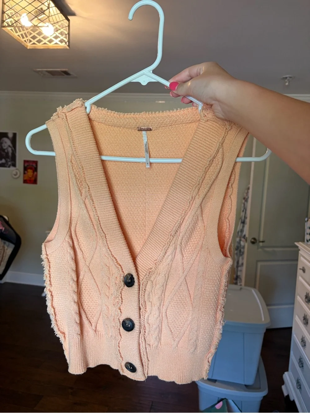 Free People Peach Knit Vest